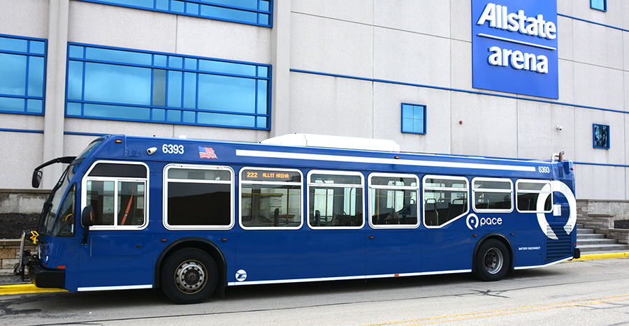 Pace Bus outside of Allstate Arena