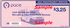 This is an image of an ADA paratransit ticket