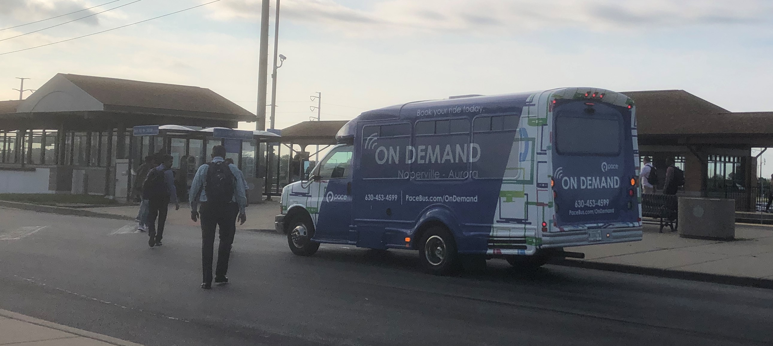 On Demand vehicle at Metra station