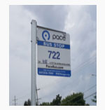 Image of Posted Stops bus stop sign photo