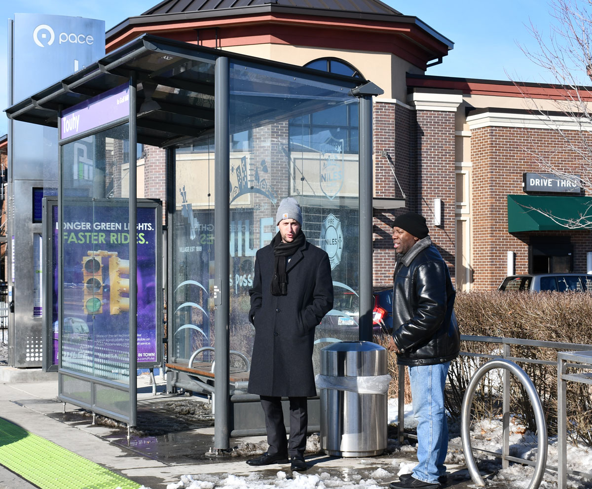 Image of Riders at Pulse station in winter