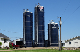 Image of Harvestore silos on a farm