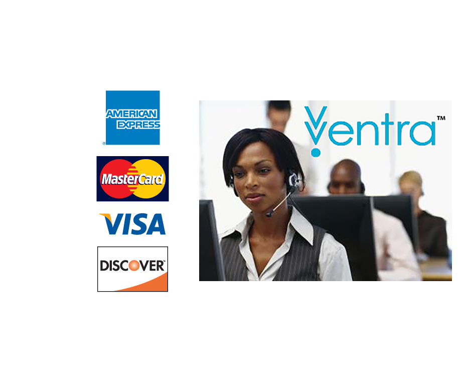 Image of Ventra Customer Service Representatives & Credit Card Logos