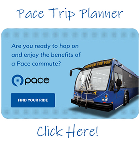 Image of Pace Bus on Display Ad for Find You Ride service