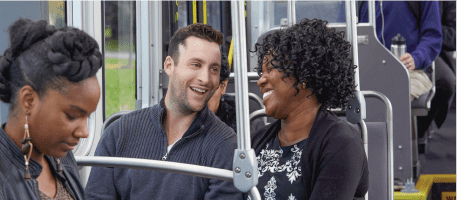 Riders inside a Pace Bus