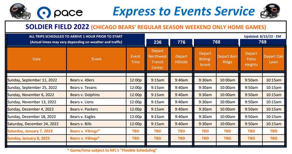Clickable Image to PDF of Soldier Field 2022 Schedule