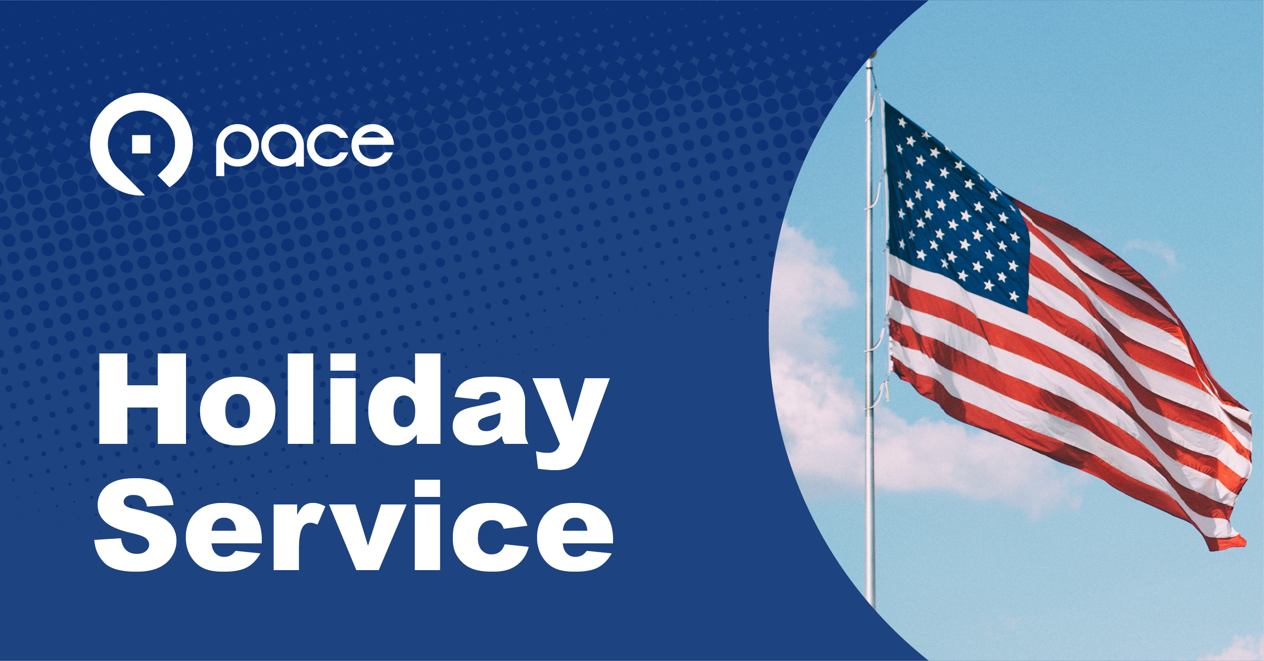 Flag graphic for holiday service