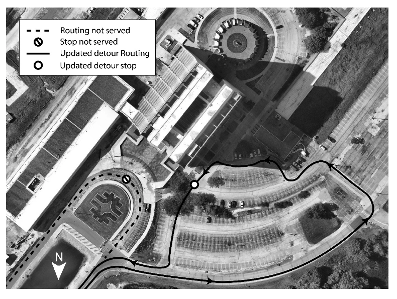 Overhead view of Fermilab building