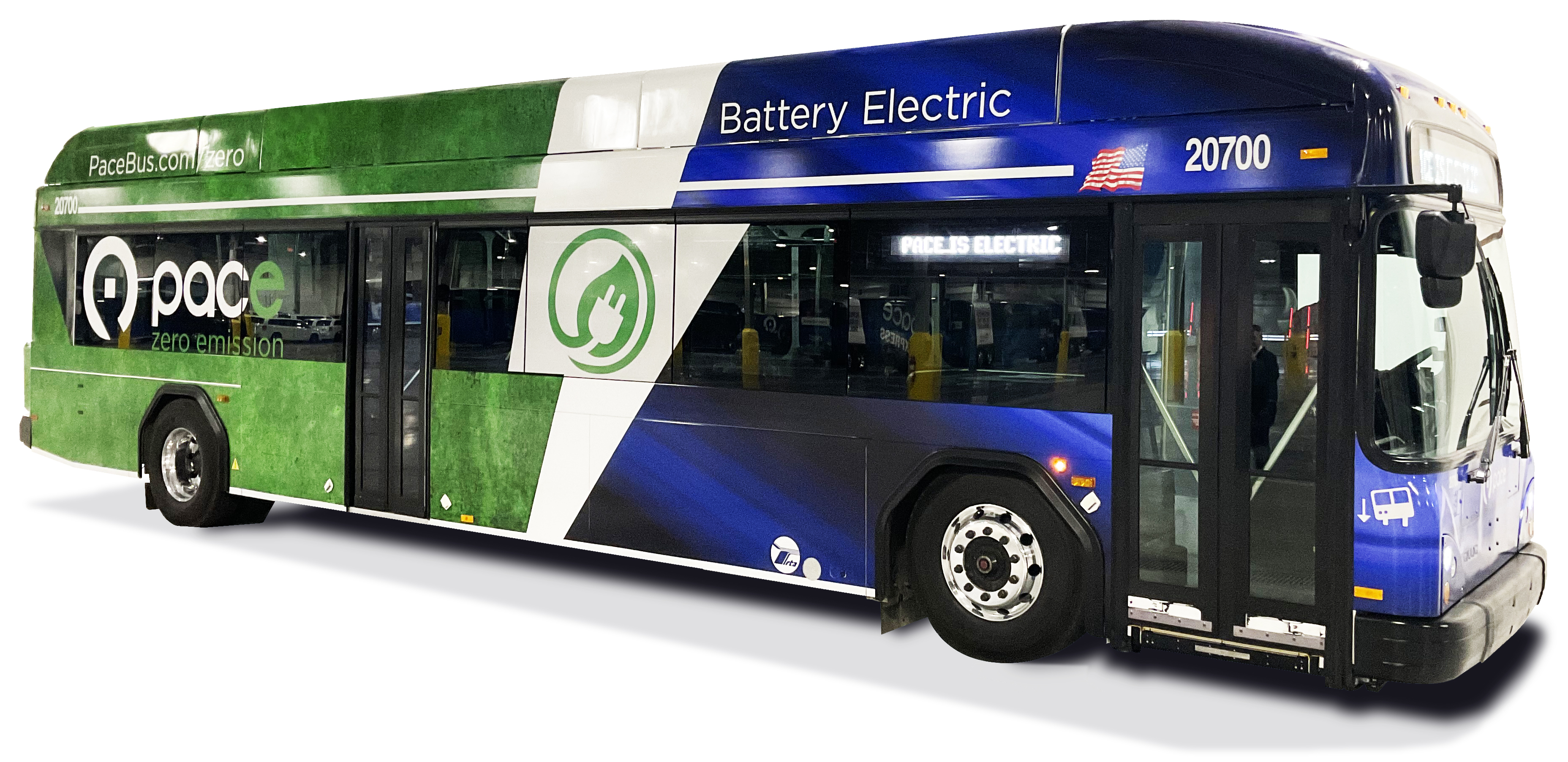 Image of Pace's first electric bus