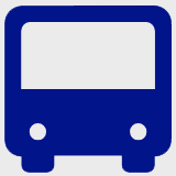 Graphic of blue bus front