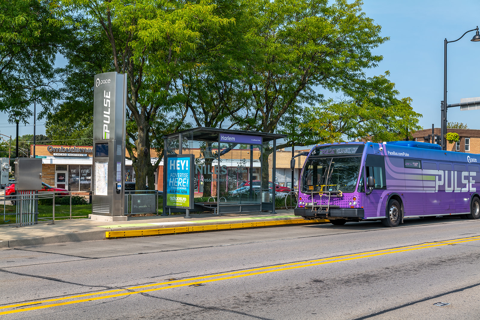 Image of Pulse Bus approaching station