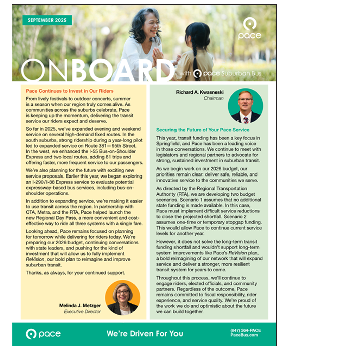 Image of the cover of the On Board newsletter Fall 2025 issue