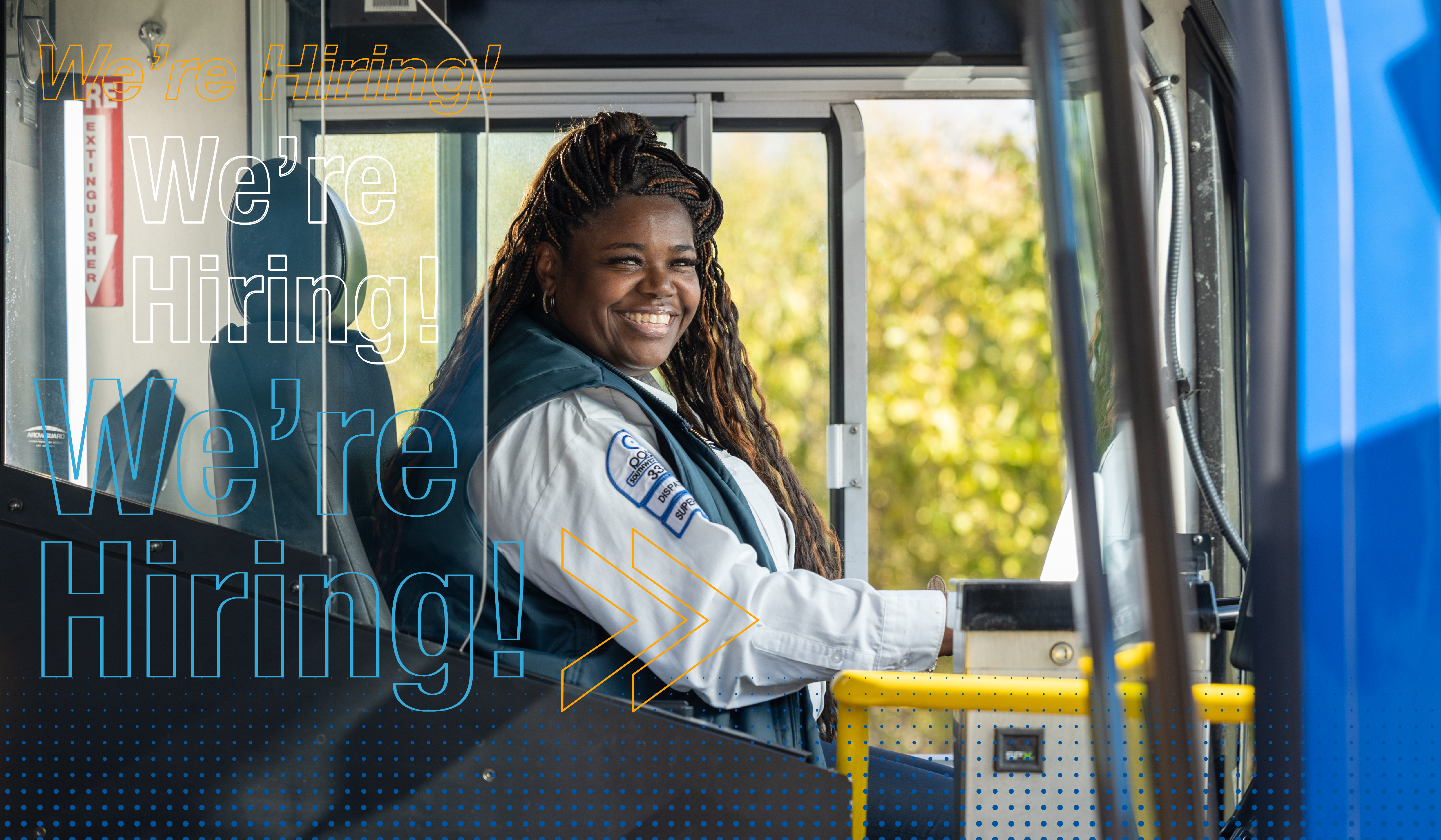 Homepage hero image of a Pace bus driver
