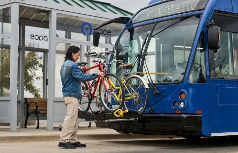 It's easy to load your bike on the rack. 
