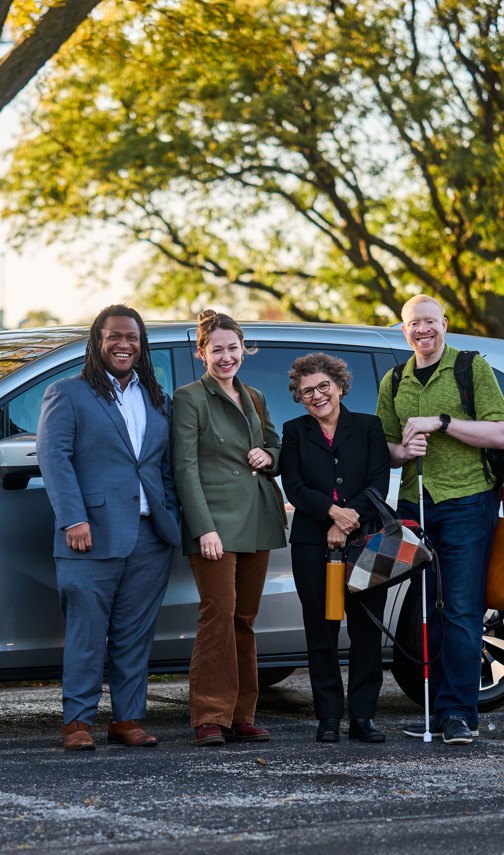 Vanpoolers Drive Together in a Pace Van.