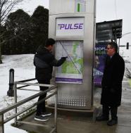Image of Riders at Pulse station in winter