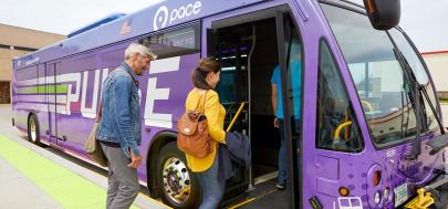 Riders Boarding a Pulse Bus