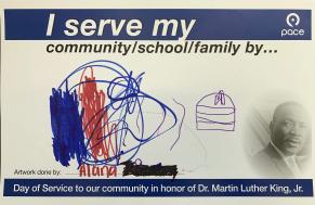 Image showing a Car card made by a kid named Alana in honor of Dr Martin Luther King Jr.