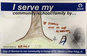 Image showing a Car card made by a kid named Big Juicy in honor of Dr Martin Luther King Jr.