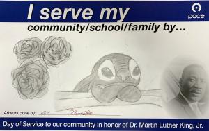 Image showing a Car card made by two kids named Elliot and Demetrie in honor of Dr Martin Luther King Jr.