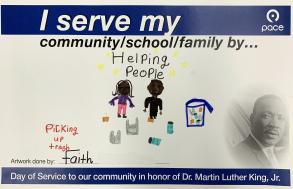 Image showing a Car card made by a kid named Faith in honor of Dr Martin Luther King Jr.