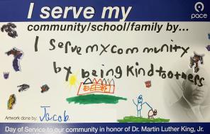 Image showing a Car card made by a kid named Jacob in honor of Dr Martin Luther King Jr.