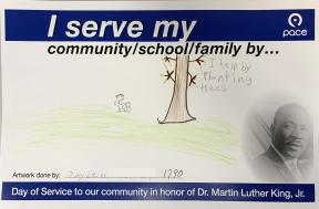 Image showing a Car card made by a kid named Jayden in honor of Dr Martin Luther King Jr.
