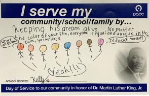 Image showing a Car card made by a kid named Kelly in honor of Dr Martin Luther King Jr.