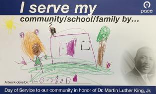 Image showing a Car card made by a kid named London in honor of Dr Martin Luther King Jr.