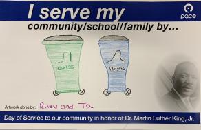 Image showing a Car card made by a kid named Tia in honor of Dr Martin Luther King Jr.