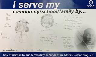 Image showing a Car card made by two kids named Tanyja and Talisa in honor of Dr Martin Luther King Jr.
