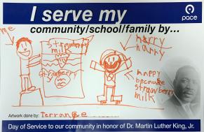 Image showing a Car card made by a kid named Terrance in honor of Dr Martin Luther King Jr.