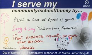Image showing a Car card made by a kid named Vanessa in honor of Dr Martin Luther King Jr.