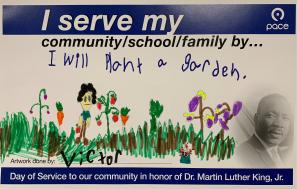 Image showing a Car card made by a kid named Victor in honor of Dr Martin Luther King Jr.