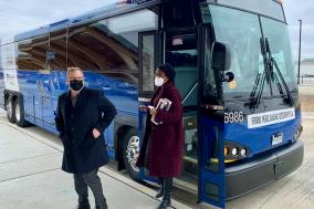 Chairman Kwasneski and Congresswoman Underwood Exiting Pace Express Bus